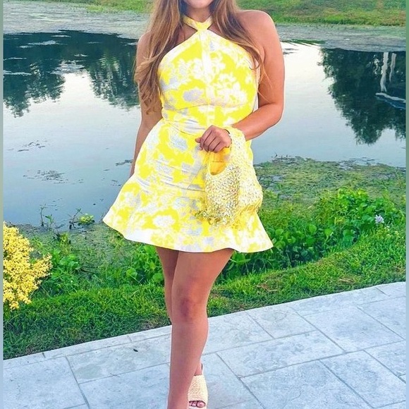 Alexis solana yellow halter dress - Picture 3 of 3